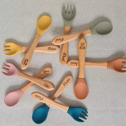 Cuillère bébé personnalisée en silicone