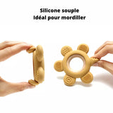 anneau dentition bébé en silicone alimentaire personnalisé jaune